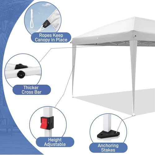 10x20ft Pop Up Canopy Tent with 6 Sidewalls with Carry Bag (White) in 10x20ft in White, alternate view 5