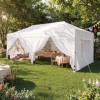 10x20ft Pop Up Canopy with Mesh Windows, Heavy Duty Party Tent, White in 10x20ft in White, alternate view 2