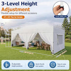 10x20ft Pop Up Canopy with Mesh Windows, Heavy Duty Party Tent, White in 10x20ft in White, alternate view 3