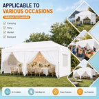 10x20ft Pop Up Canopy with Mesh Windows, Heavy Duty Party Tent, White in 10x20ft in White, alternate view 4