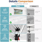 10x20ft Pop Up Canopy with Mesh Windows, Heavy Duty Party Tent, White in 10x20ft in White, alternate view 5