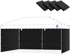 10x20ft Sidewalls for Canopy, Black (4Pcs Sidewalls Only) in 10x20ft