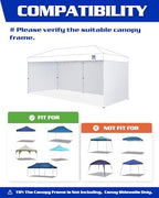 10x20ft Sidewalls for Canopy, Dusk Gray(4Pcs Sidewalls Only) in 10x20ft, alternate view 5