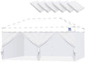 10x20ft Sidewalls with Door for Canopy, White (6Pcs Sidewalls Only) in 10x20ft