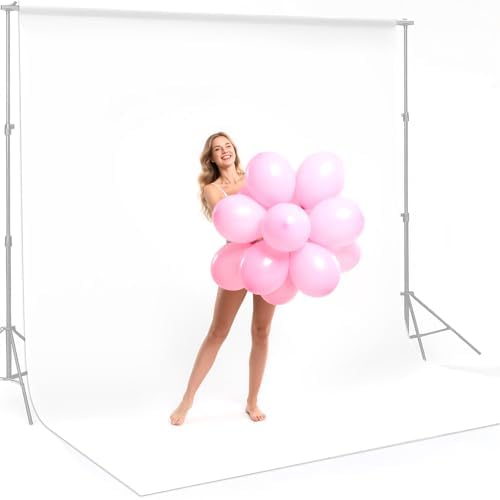 10x20ft White Backdrop for Photography, Dual-Size Dual-Pocket Design Photo Booth Background for Portrait