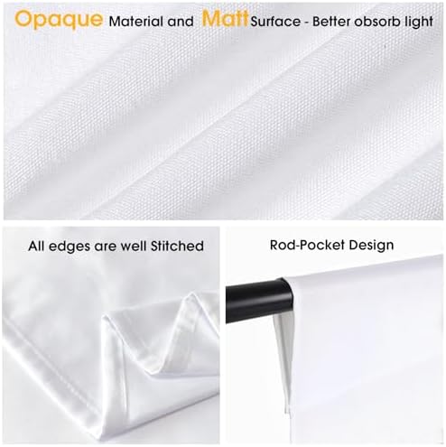 10x20ft White Backdrop for Photography, Dual-Size Dual-Pocket Design Photo Booth Background for Portrait, alternate view 4