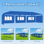 10x30 Blue Party Tent, 5 Removable Sidewalls, Waterproof, No Center Pole, alternate view 3