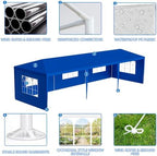 10x30 Blue Party Tent, 5 Removable Sidewalls, Waterproof, No Center Pole, alternate view 6