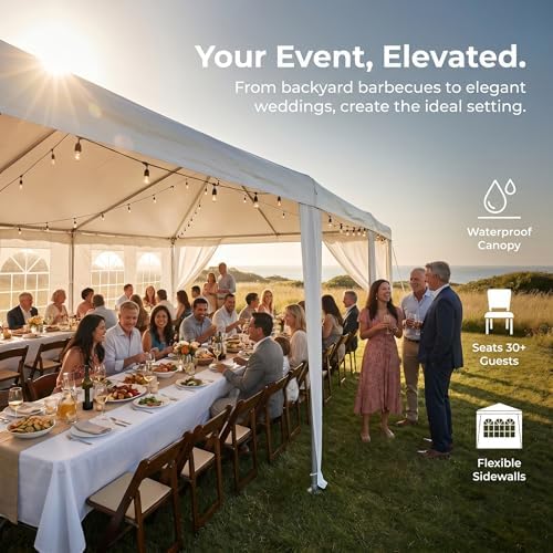 10x30 Canopy Tent Outdoor Party Tent with 8 Sidewalls, alternate view 6