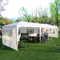 10x30 Ft Canopy Tent, Heavy Duty Party Tent with 5 Removable Sidewalls, Wind Ropes, Ground Stakes, Outdoor White