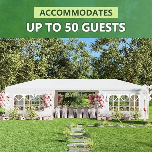 10x30 FT Outdoor Heavy Duty Party Tent with Removable Sidewalls for Wedding in 10x30 FT, alternate view 3