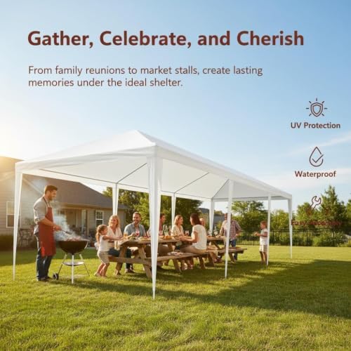 10x30 FT Outdoor Party Tent, Waterproof Canopy Shelter, White in 10x30 FT in White, alternate view 5