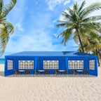 10x30 FT Outdoor Party Tent with 8 Removable Sidewalls, Blue in 10x30 FT in Blue, alternate view 2