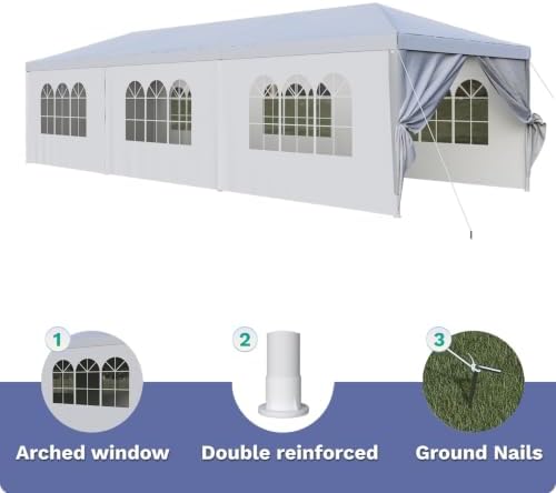 10x30 FT Outdoor Water & UV & Wind Resistant Party Tent in 10x30 FT, alternate view 6