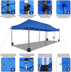 10x30 Heavy Duty Pop Up Canopy Tent with 8 Sidewalls, Blue in Blue, alternate view 4