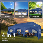 10x30 Heavy Duty Pop Up Canopy Tent with 8 Sidewalls, Dark Blue in Dark Blue, alternate view 3
