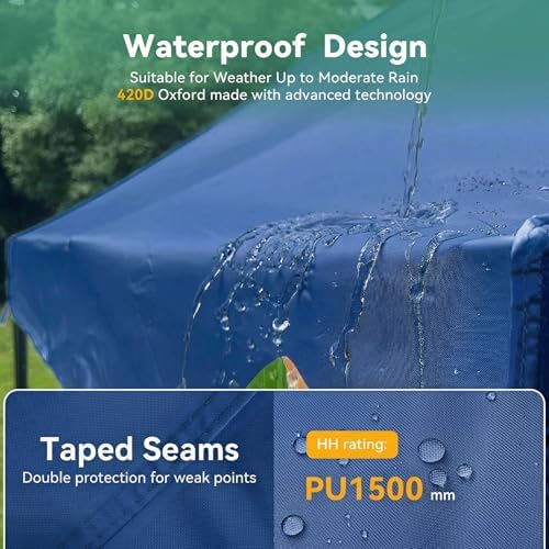 10x30 Heavy Duty Pop Up Canopy Tent with 8 Sidewalls, Dark Blue in Dark Blue, alternate view 6