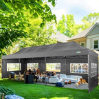 10x30 Heavy Duty Pop Up Canopy Tent with 8 Sidewalls, Gray in Gray, alternate view 2