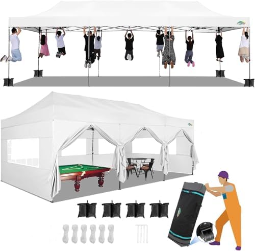 10x30 Heavy Duty Pop up Canopy Tent with Sidewalls Commercial Canopy