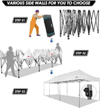 10x30 Heavy Duty Pop up Canopy Tent with Sidewalls Commercial Canopy, alternate view 6