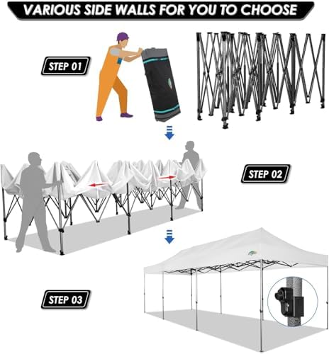 10x30 Heavy Duty Pop up Canopy Tent with Sidewalls Commercial Canopy, alternate view 6