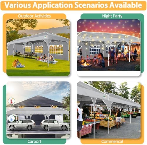 10x30 Party Tent: 10x30 Pop Up Canopy with Wheeled Bag - Tents for Parties with Patented Center-Lock Tech, 420D, alternate