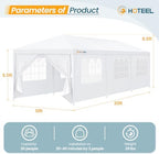 10x30 Party Tent, 300 Sq Ft Outdoor Canopy with 8 Removable Sidewalls, 2 Zipper Doors, 16 Ropes and 36 Stakes, alternate view