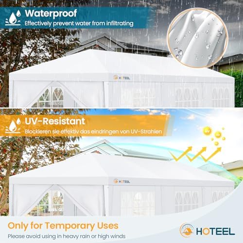 10x30 Party Tent, 300 Sq Ft Outdoor Canopy with 8 Removable Sidewalls, 2 Zipper Doors, 16 Ropes and 36 Stakes, alternate view
