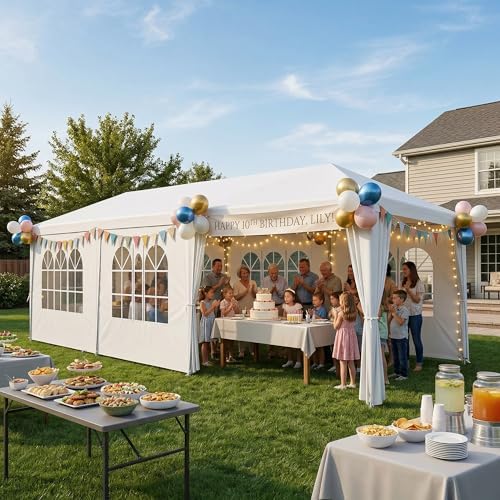 10x30 Party Tent Outdoor Canopy Tents for Parties with 8 Removable Sidewalls Heavy Duty Waterproof Gazebo, alternate view 2