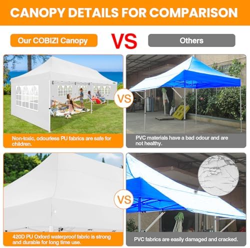 10x30 Pop up Canopy Tent for Parties, Roller Bag,8 Walls,4 Sandbags, alternate view 4