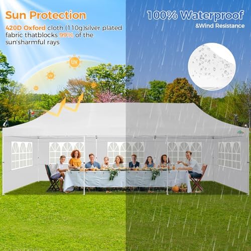 10x30 Pop up Canopy Tent for Parties, Roller Bag,8 Walls,4 Sandbags, alternate view 5