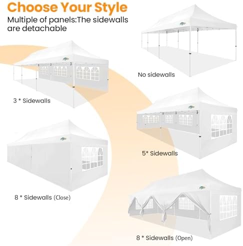 10x30 Pop up Canopy Tent for Parties, Roller Bag,8 Walls,4 Sandbags, alternate view 6