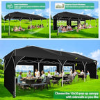 10x30 Pop Up Canopy Tent for Parties with 5 Sidewalls| Push Center Lock & Air Vent| Waterproof & UPF50+ |Gazebo, alternate