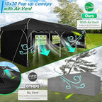 10x30 Pop Up Canopy Tent for Parties with 5 Sidewalls| Push Center Lock & Air Vent| Waterproof & UPF50+ |Gazebo, alternate