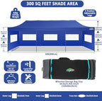 10x30 Pop Up Canopy Tent, Heavy Duty Canopy(DarkBlue with 8 Sidewall), alternate view 2