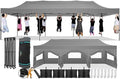 10x30 Pop Up Canopy Tent, Heavy Duty Canopy(Gray with 8 Sidewalls)