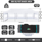 10x30 Pop Up Canopy Tent, Heavy Duty Canopy(White with 8 Sidewalls), alternate view 2