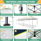 10x30 Pop Up Canopy Tent, Wedding Party Tent with 8 Sidewall One Push Setup Glow, 3 Adjustable Height Air Vent, alternate