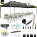 10x30 Pop Up Canopy Tent, Wedding Party Tent Without Sidewall One Push Setup Glow, 3 Adjustable Height Air Vent
