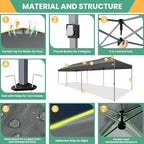 10x30 Pop Up Canopy Tent, Wedding Party Tent Without Sidewall One Push Setup Glow, 3 Adjustable Height Air Vent, alternate