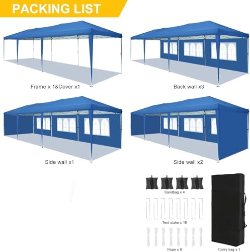 10x30 Pop Up Canopy Tent with 5 Sidewalls Party Tents for Parties Wedding Backyard Waterproof Outdoor Commercial, alternate