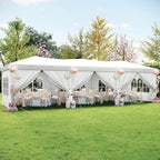 10x30 Pop Up Canopy Tent with 6 Sidewalls, Party Tent, White in White, alternate view 2