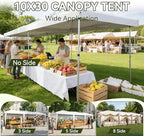 10x30 Pop Up Canopy Tent with 6 Sidewalls, Party Tent, White in White, alternate view 4