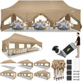 10x30 Pop Up Canopy Tent with 8 Removable Sidewalls, Easy Setup Canopy with Roller Bag & Sandbags, Waterproof