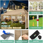 10x30 Pop Up Canopy Tent with 8 Removable Sidewalls, Easy Setup Canopy with Roller Bag & Sandbags, Waterproof, alternate view