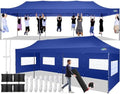 10x30 Pop Up Canopy Tent with 8 Sidewall, Heavy Duty Canopy, Dark Blue in Dark Blue