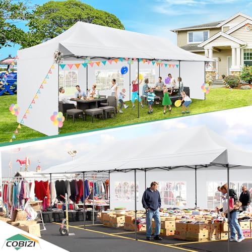 10x30 Pop Up Canopy Tent with Awning & Sidewalls, Heavy Duty Commercial 10X30 Canopy Tents Instant Waterproof, alternate view