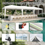 10x30 Pop Up Canopy Tent with LED Light, Party Tent, White in White, alternate view 5