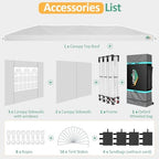 10x30 Pop Up Canopy Tent with Patented Center-Lock, Easy Setup Party Tent with 5 Removable Sidewalls, Wheeled, alternate view