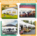 10x30 Pop Up Canopy Tent with Patented Center-Lock, Easy Setup Party Tent with 5 Removable Sidewalls, Wheeled, alternate view
